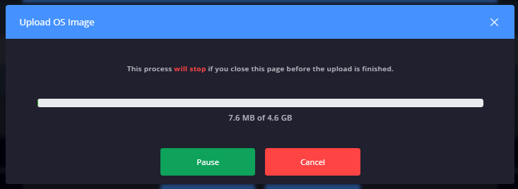 uploading an OS image with heimdal dashboard