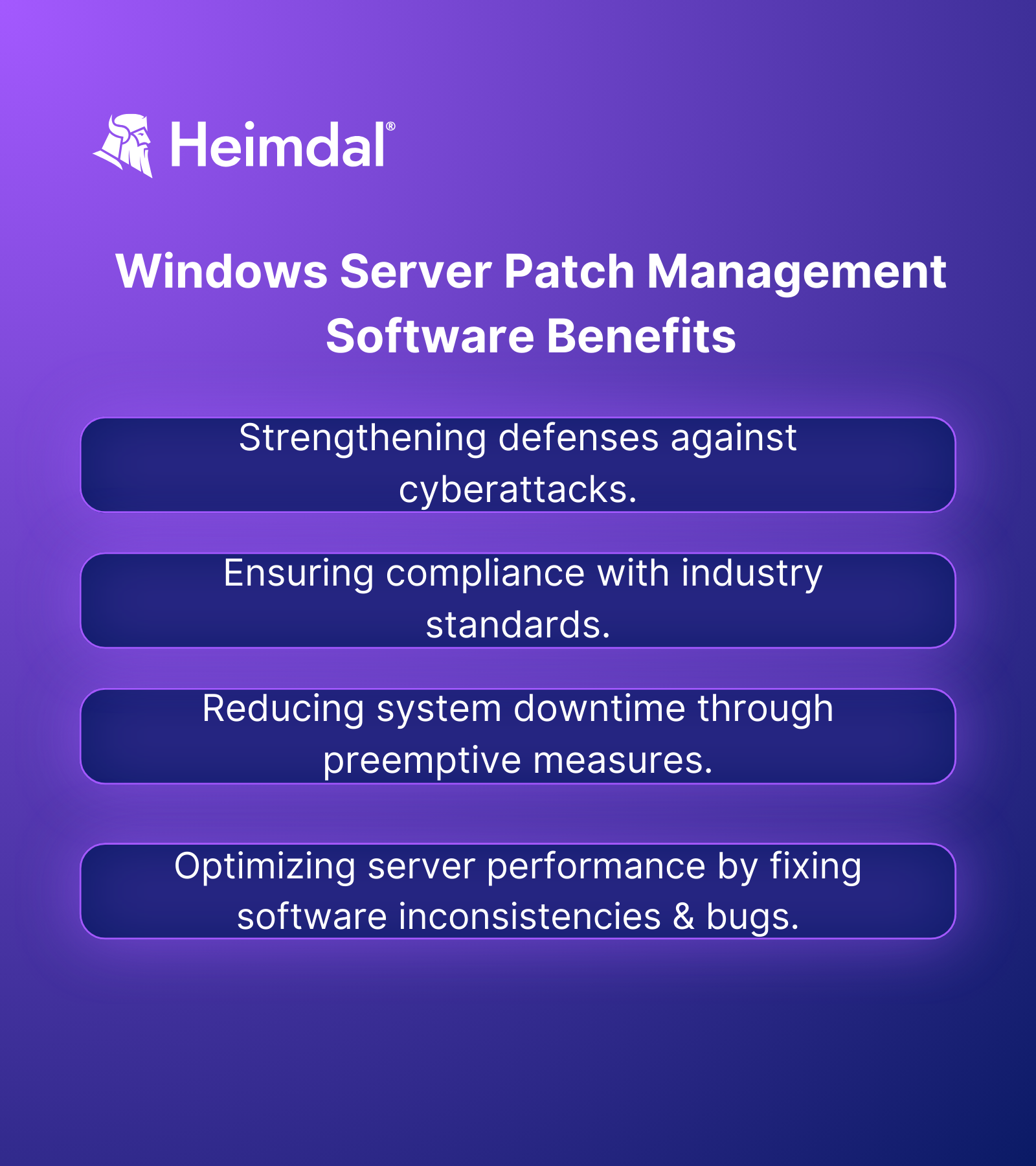 Windows server patch management software benefits infographic, 