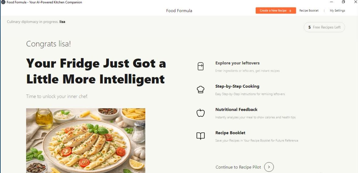 FoodFormula app interface, another rotating lure brand distributing the MediaArena browser hijacker.