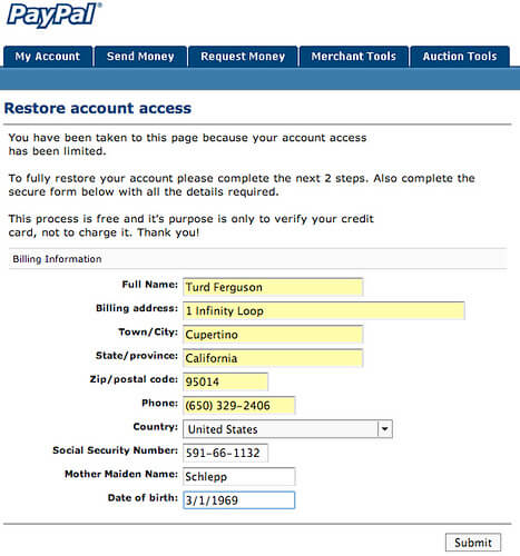Fake account paypal bank Is PayPal