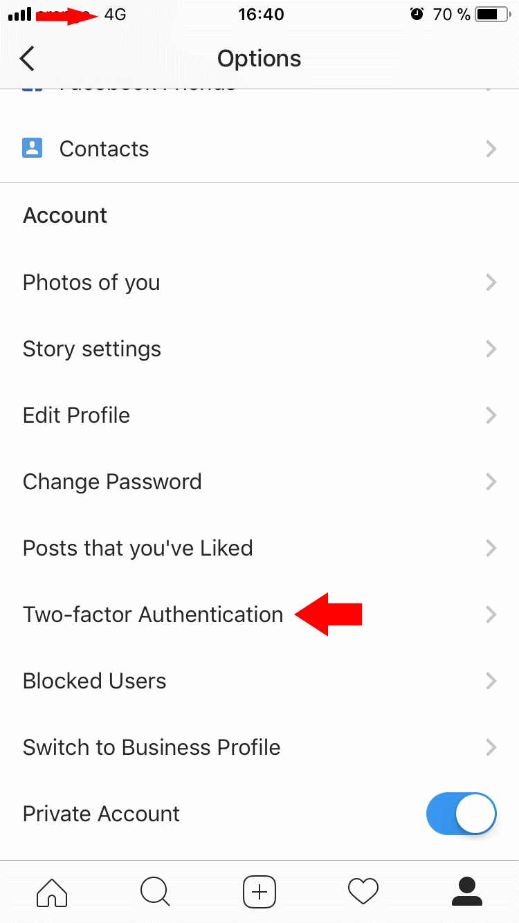 2fa - blocked from following on instagram 2017