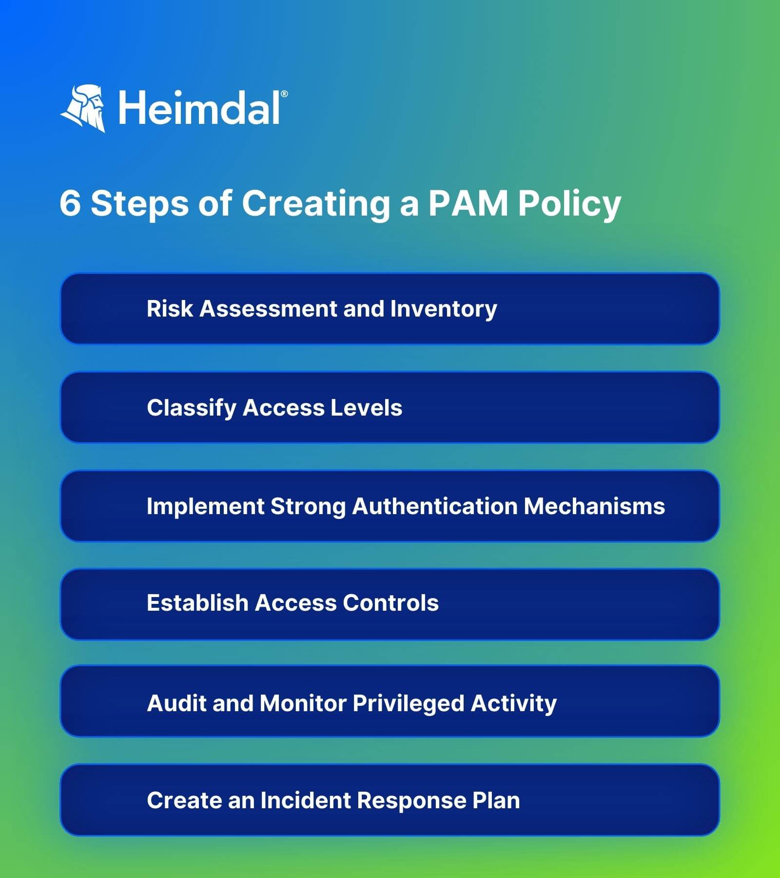 6 steps of creating a PAM Policy