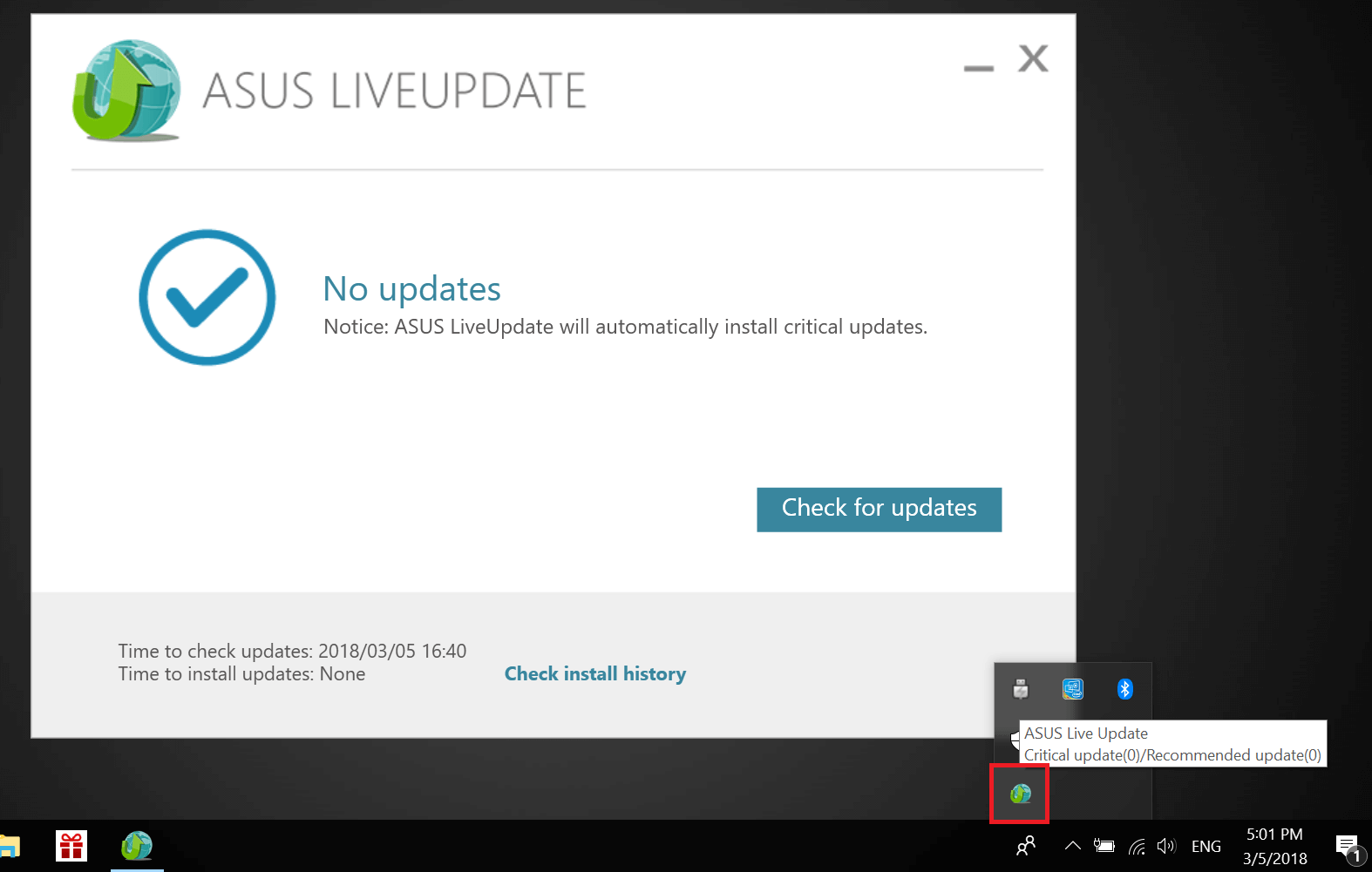 asus live update your system does not support live update