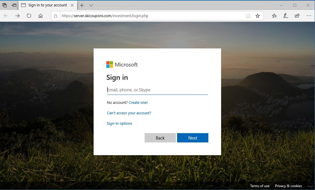 microsoft onedrive sign in screen