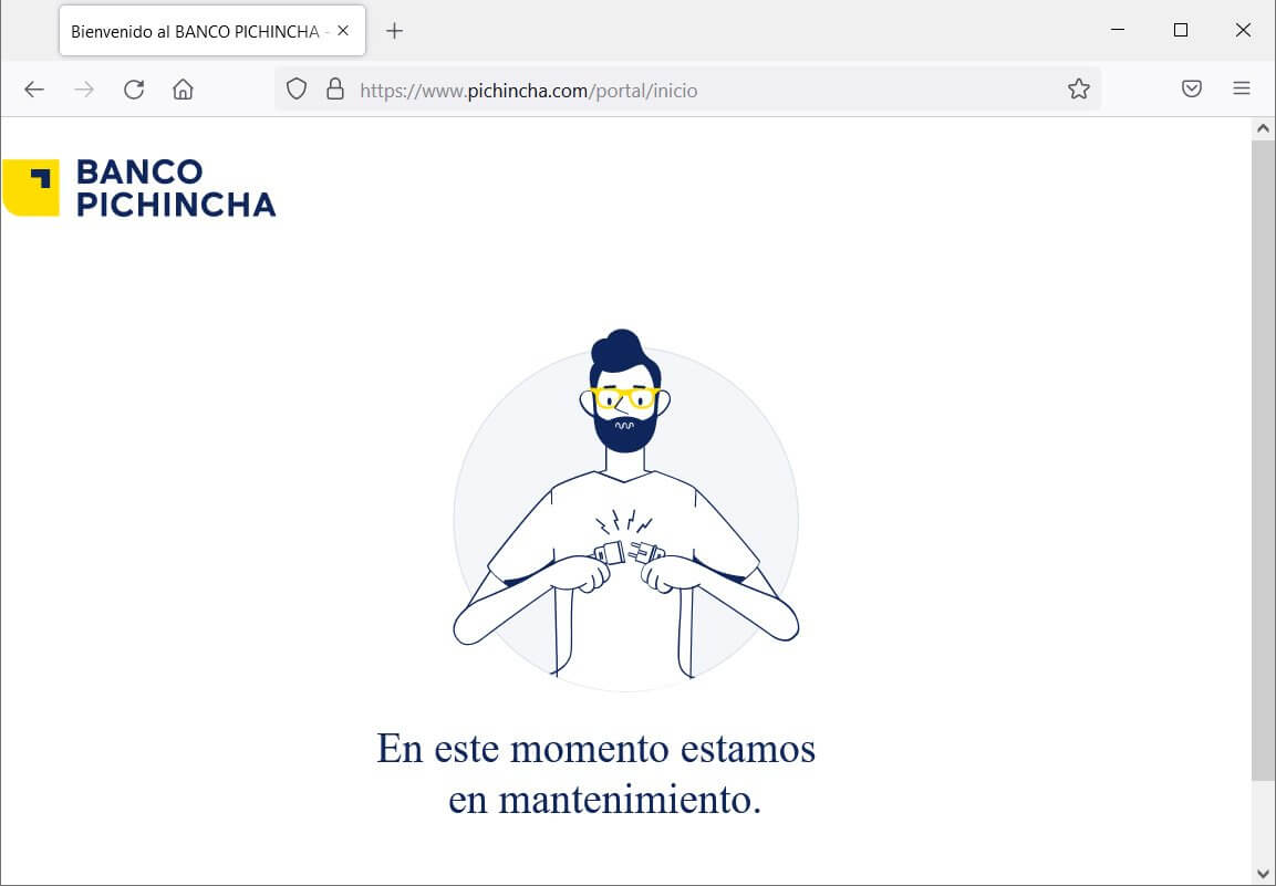 Banco Pichincha website outage