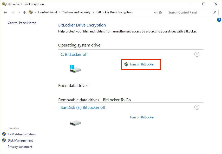 Bitlocker für Windows 10 1