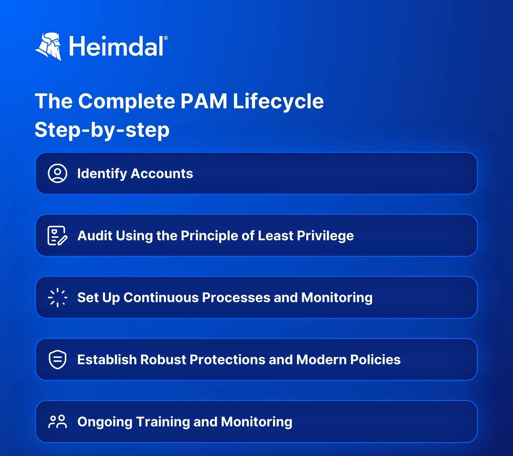 step-by-step explained complete PAM lifecycle process infographic