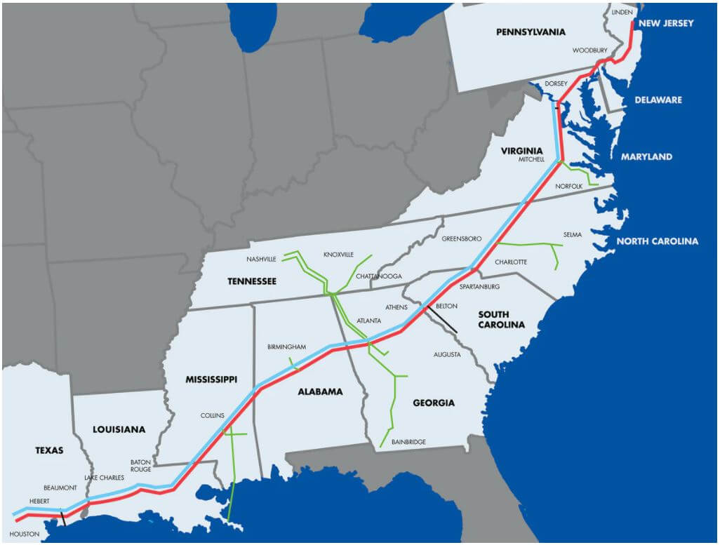 Colonial Pipeline system map heimdal security