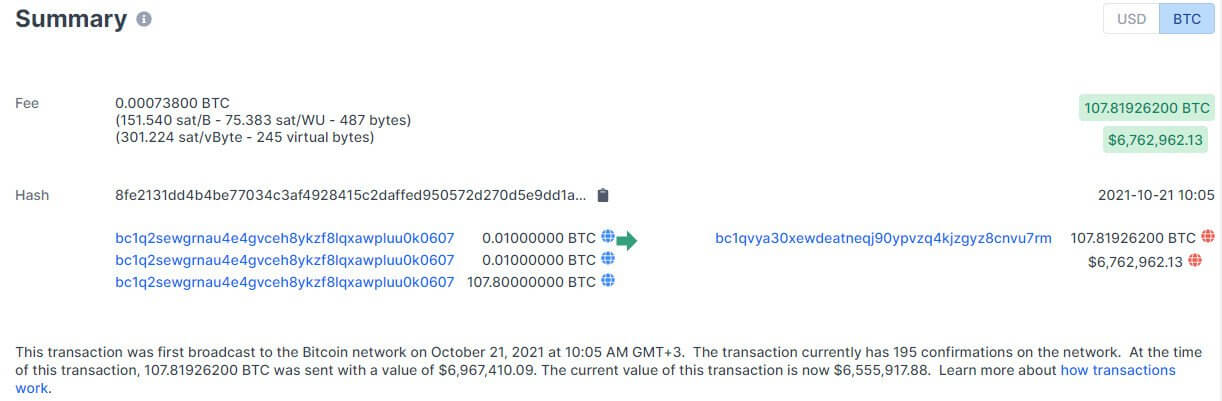 DarkSide gang cashes out bitcoin