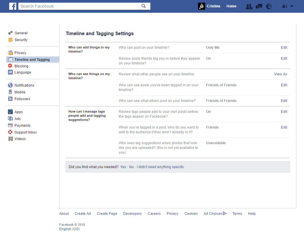 facebook tagged photo privacy settings