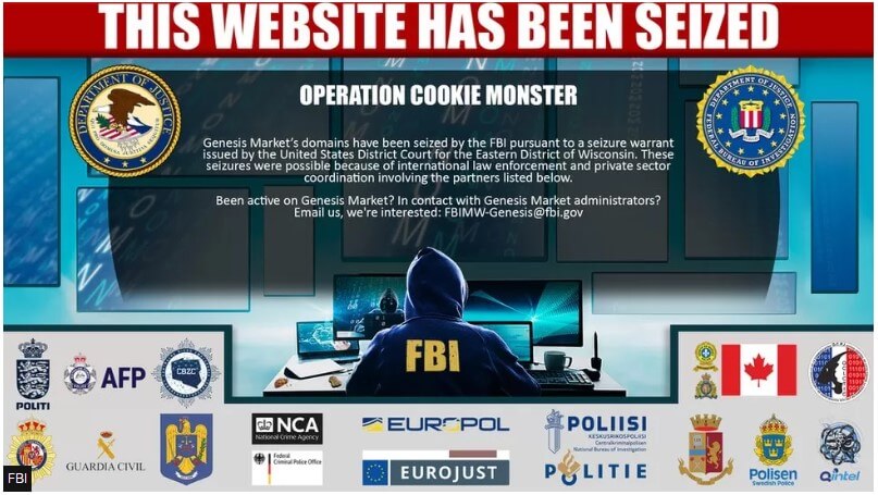 message saying the website has been seized by the FBI