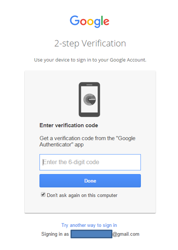 Gmail - login - enter verification code