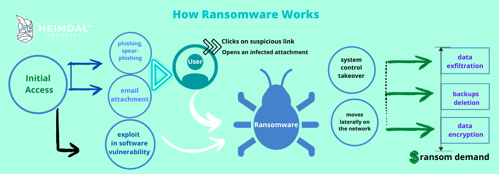 Heimdal™ Image on how ransomware works