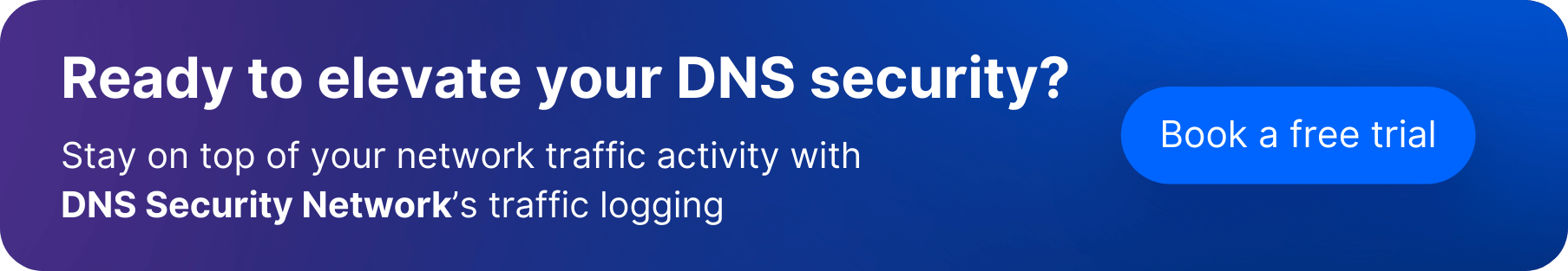 white text on a blue background, call to action button, DNS security, Heimdal