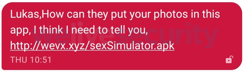 malicious sms sex simulator malware