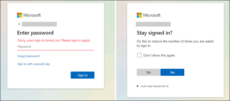 Microsoft phishing Landing Page 