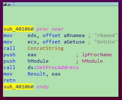 split api call for Korkoff malware