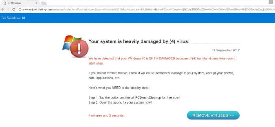 adware posing as antivirus online scam