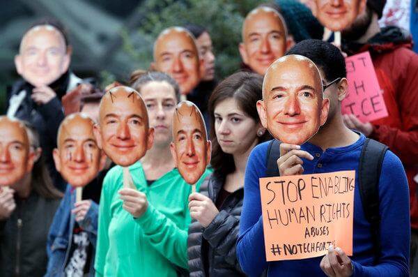 amazon protest against facial recognition software