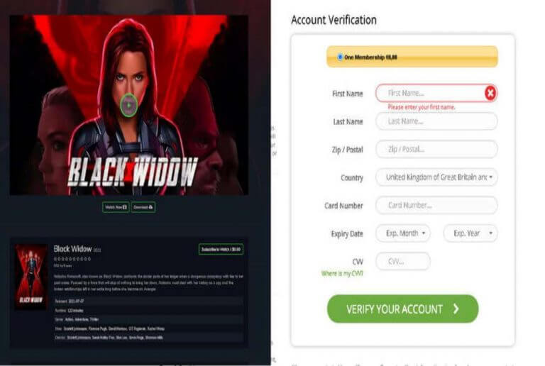 black widow malware scam