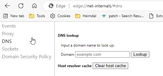 Clear DNS Cache Microsoft Edge