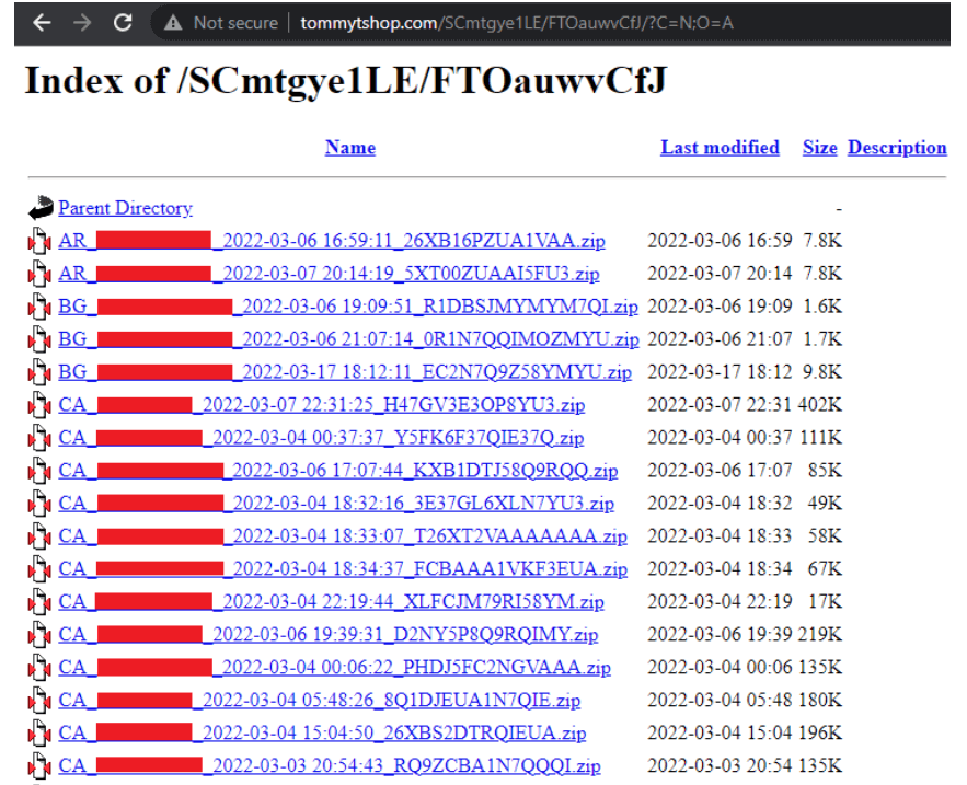 directory storing stolen data morphisec report