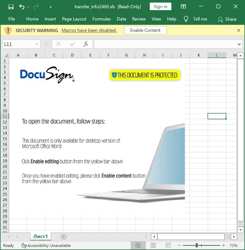 docusign meta malware isc image