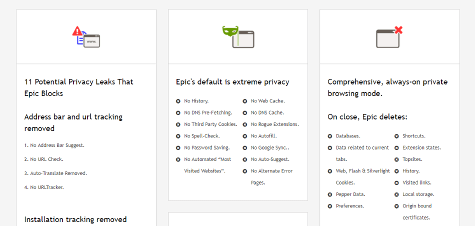 epic privacy browser for browser security