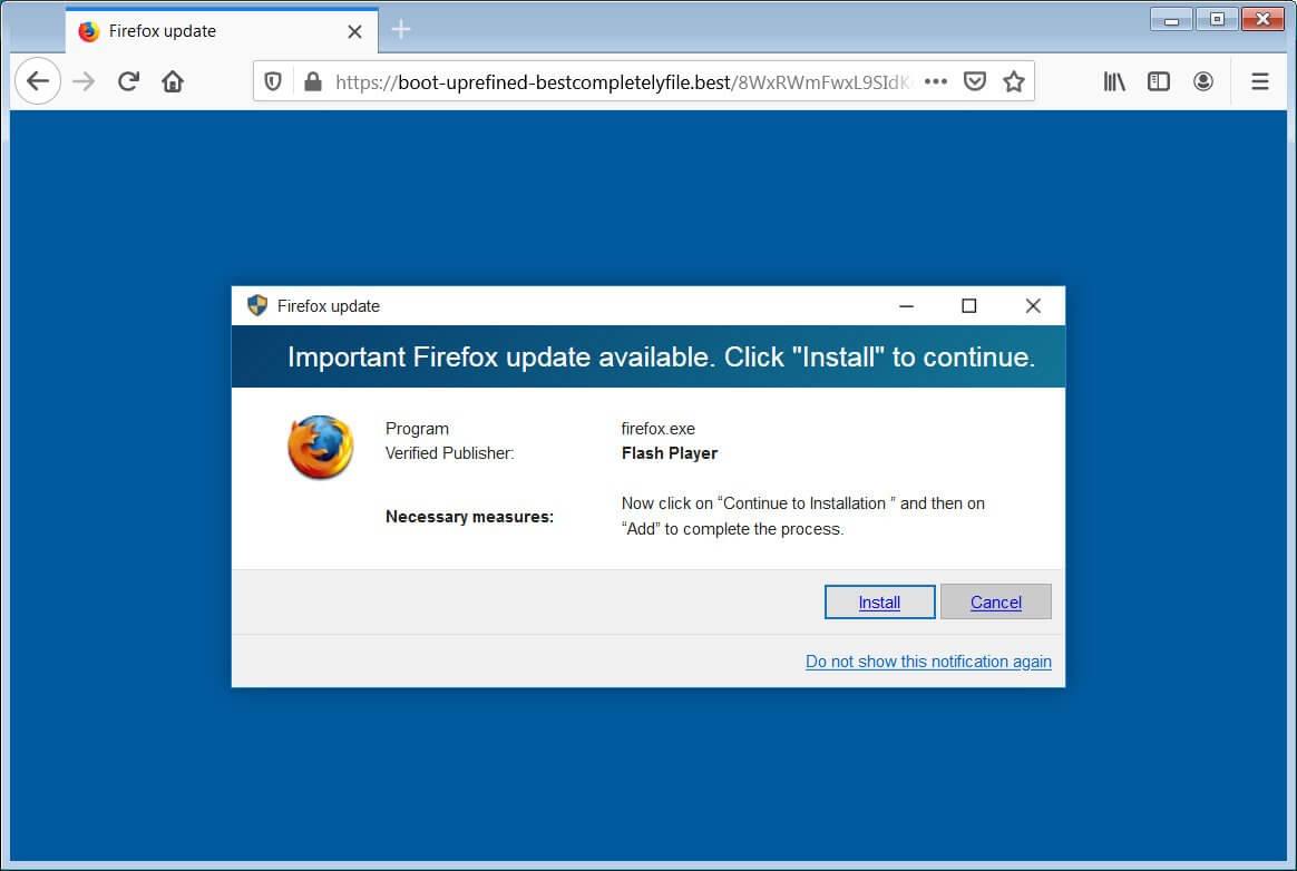 Fake Mozilla Firefox update