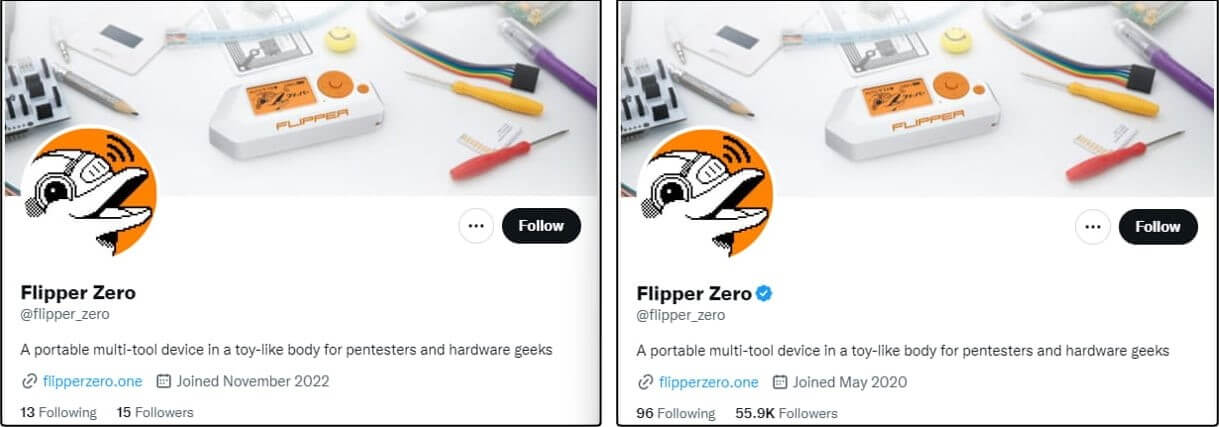 Flipper Zero on X: Dear @Instagram and @InstagramComms, there are hundreds  of fake and scam accounts imitating our official Flipper Zero Instagram  account. These fraudulent accounts try to fool people and steal
