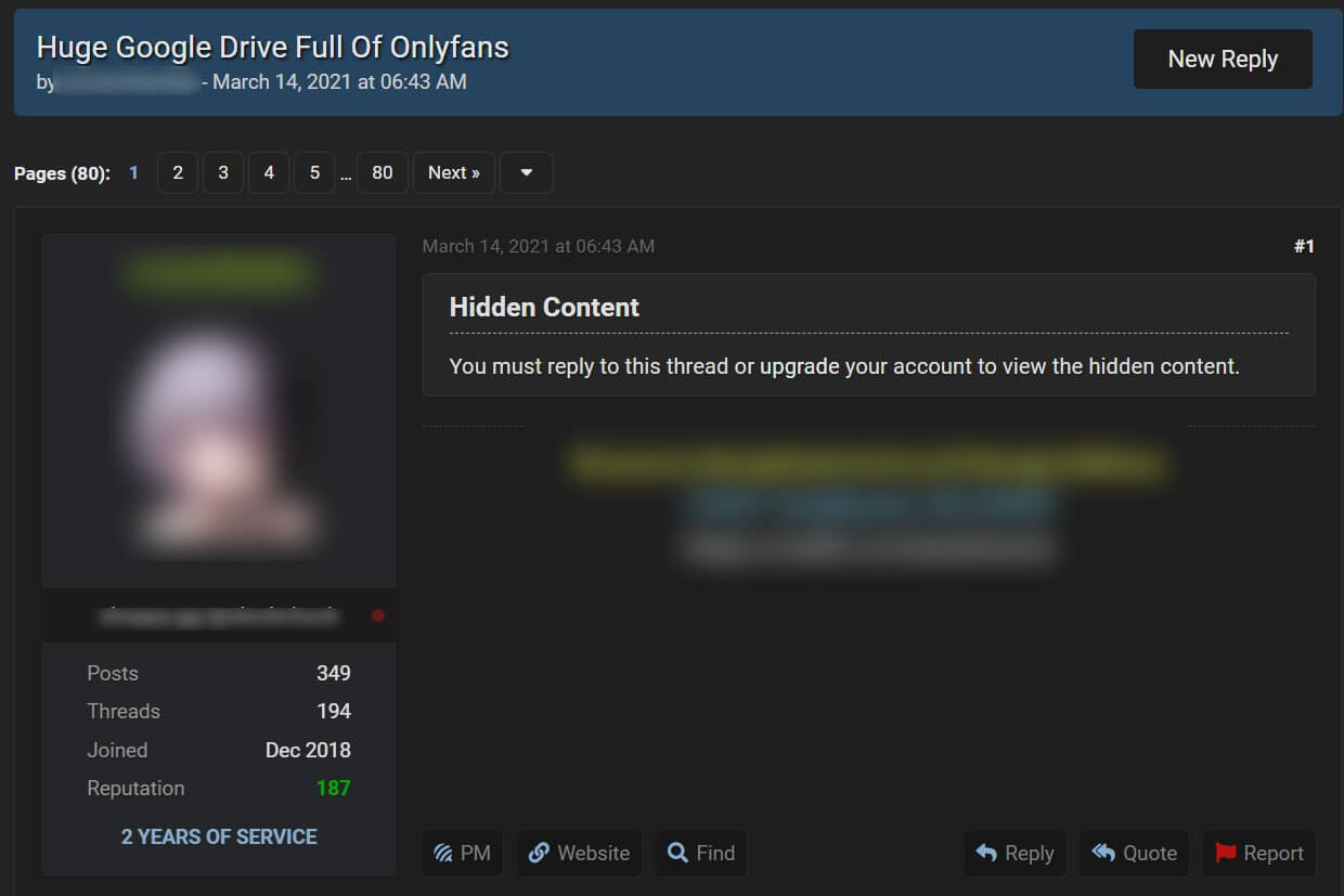 OnlyFans Adult-Themed Content was Published Online on a Hacking Forum