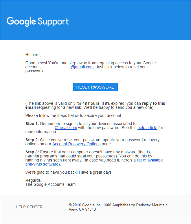 change recovery email for gmail account