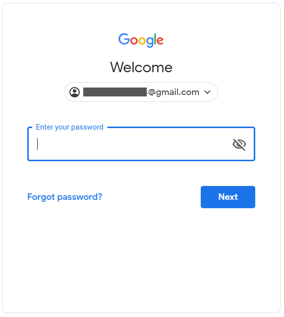 Google forgot password