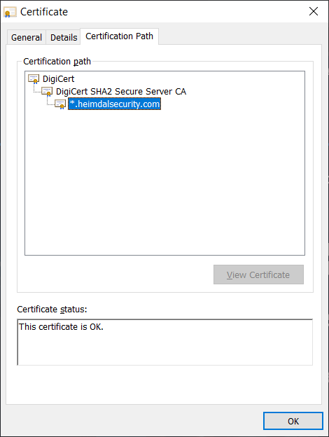 PKI SSL/TLS certificate chain of trust