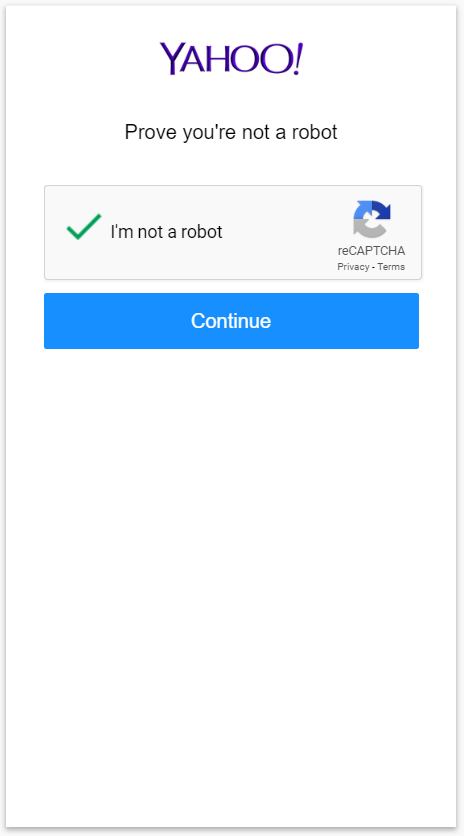 Yahoo bot verification