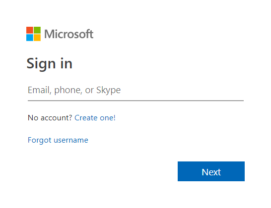 Microsoft Sign in