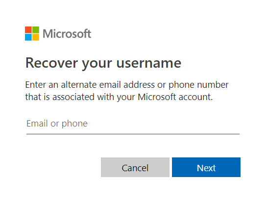 Recover Microsoft Username