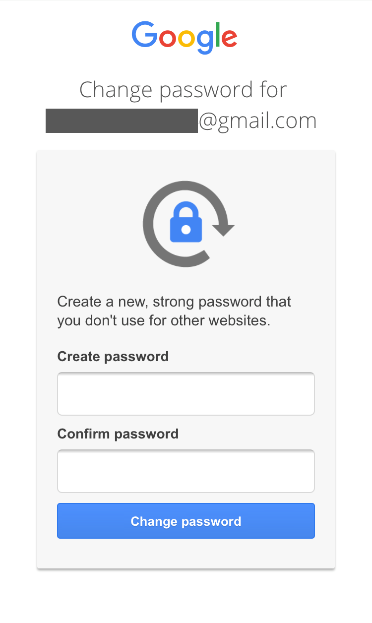 how to set up a new password