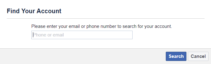 Facebook enter email phone