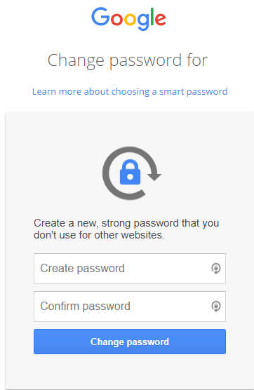 Google change password