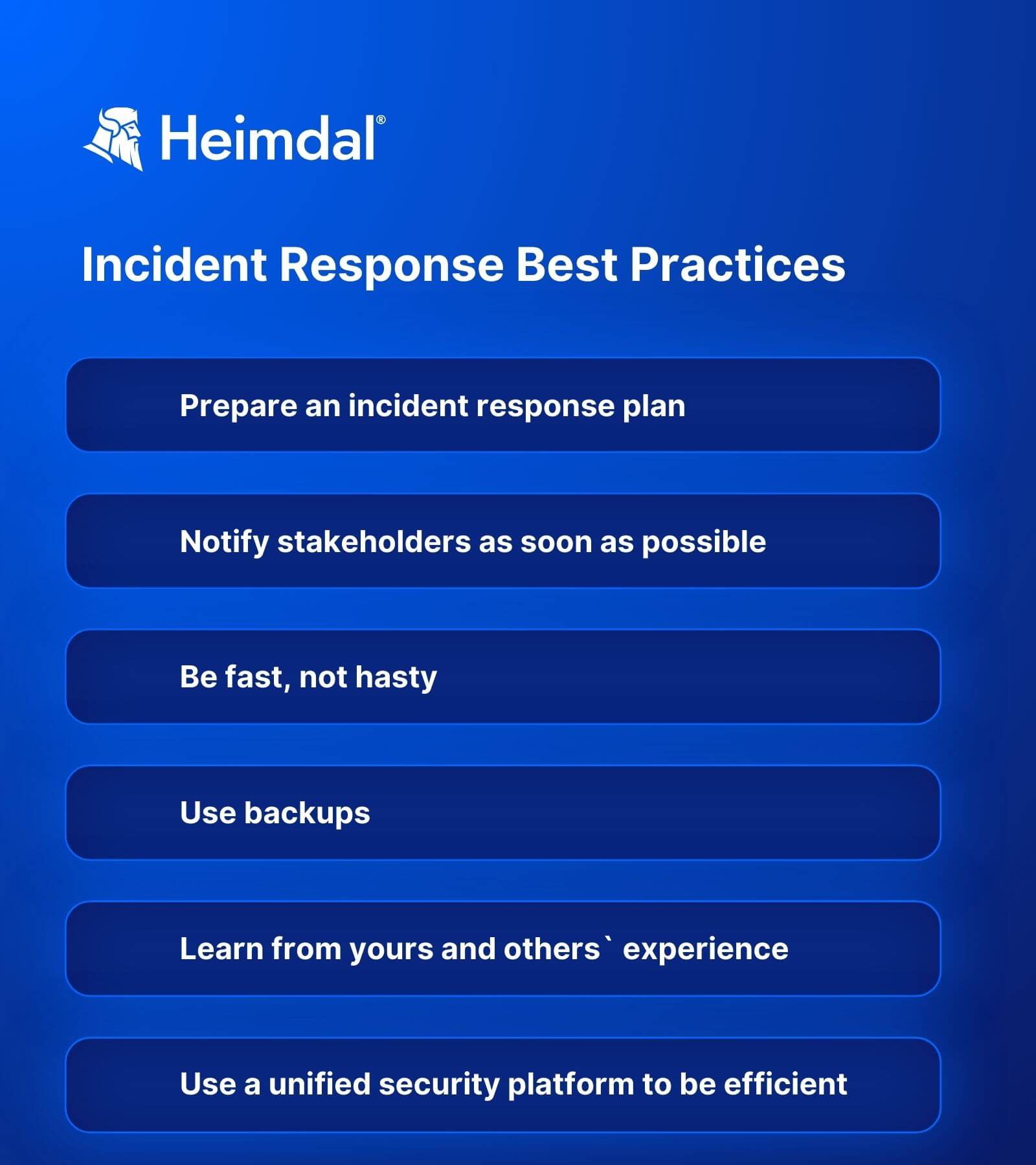incident response best practices checklist