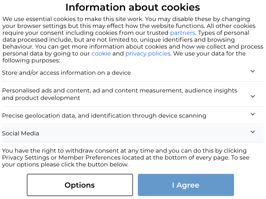 cookie consent form