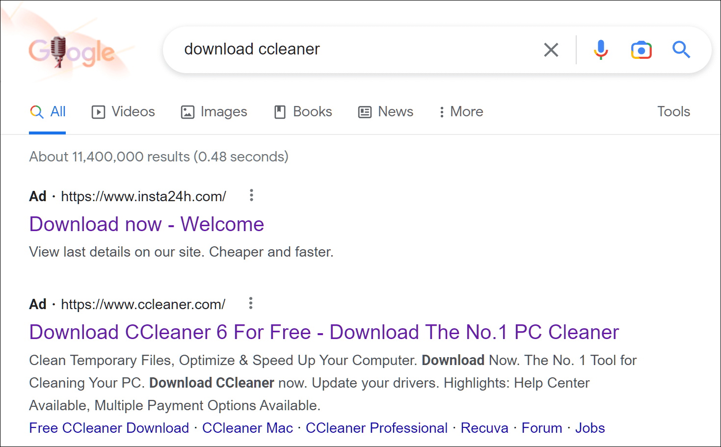 malicious downloader ccleaner