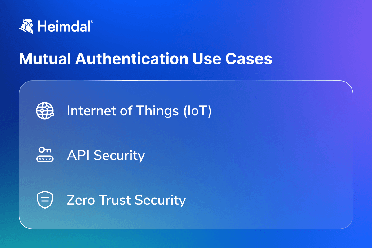 A list depicting mutual authentication use cases