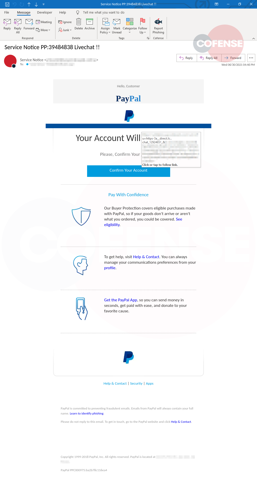 paypal phishing technique