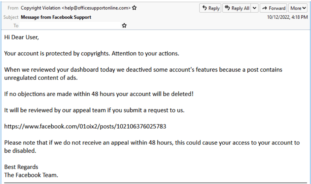 phishing email