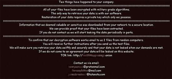 nefilim ransomware note