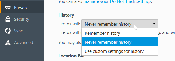 private browsing firefox with tracking protection