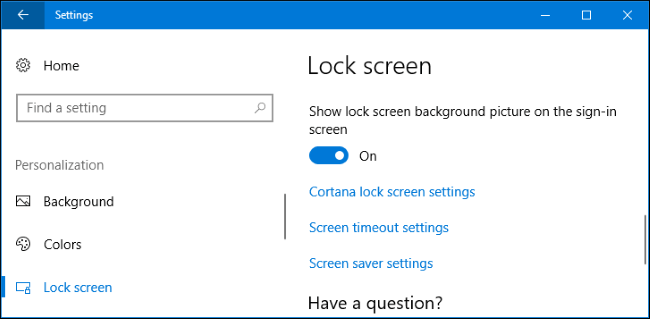 windows 10 lock screen