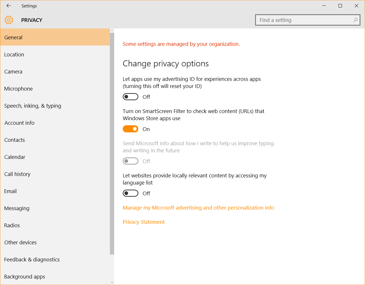Windows 10 Security Guide - Change Privacy Settings